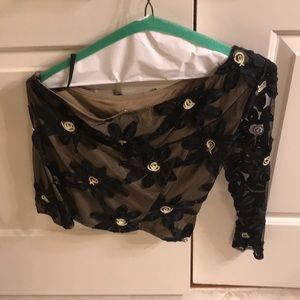 Chetta B one shoulder black top